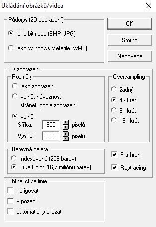 Nastavení parametrů pro uložení obrázku Nastavení parametrů pro uložení obrázku