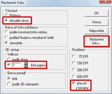 Tisk obrázku na 1 stránku papíru